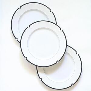 1990s Vintage Mikasa Midnight Dinner Plates - Postmodern Dinnerware